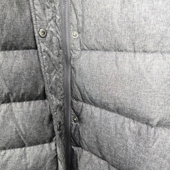 Lands' End Down Quilted Puffer Coat Jacket 3X Heathered Gray Hood Faux Fur - Picture 5 of 15